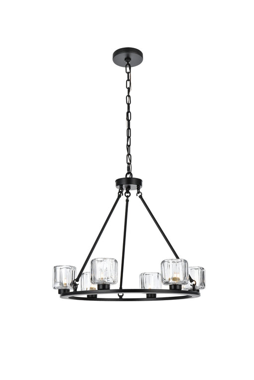 Elegant Lighting - 5100D26BK - Six Light Chandelier - Cadence - Black