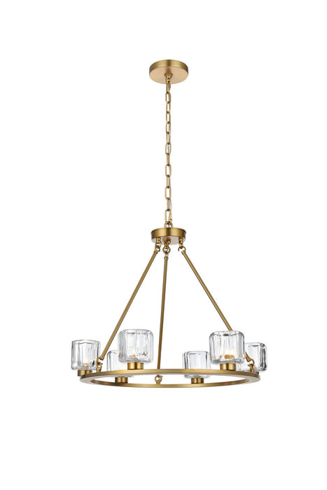 Elegant Lighting - 5100D26SG - Six Light Chandelier - Cadence - Satin Gold