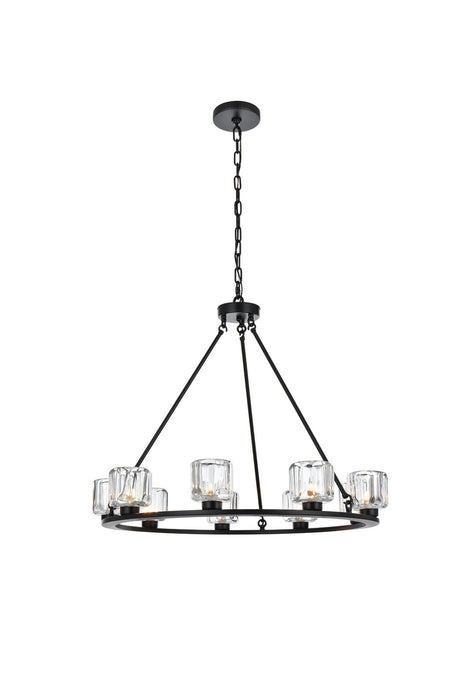 Elegant Lighting - 5100D32BK - Nine Light Chandelier - Cadence - Black
