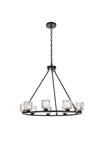 Cadence Nine Light Chandelier Black