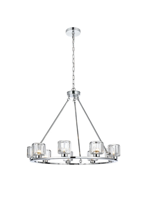 Elegant Lighting - 5100D32C - Nine Light Chandelier - Cadence - Chrome