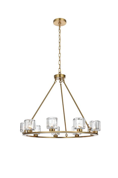 Elegant Lighting - 5100D32SG - Nine Light Chandelier - Cadence - Satin Gold