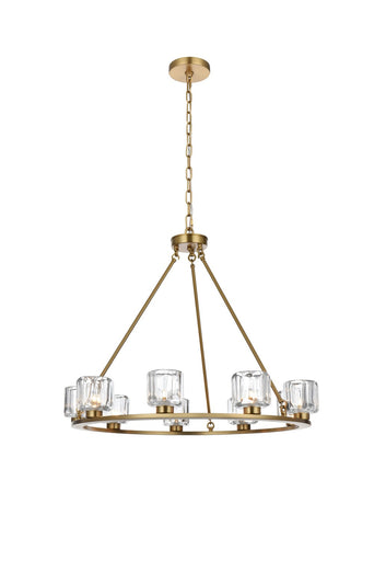 Cadence Nine Light Chandelier Satin Gold