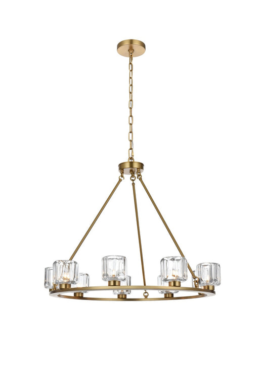Elegant Lighting - 5100D32SG - Nine Light Chandelier - Cadence - Satin Gold
