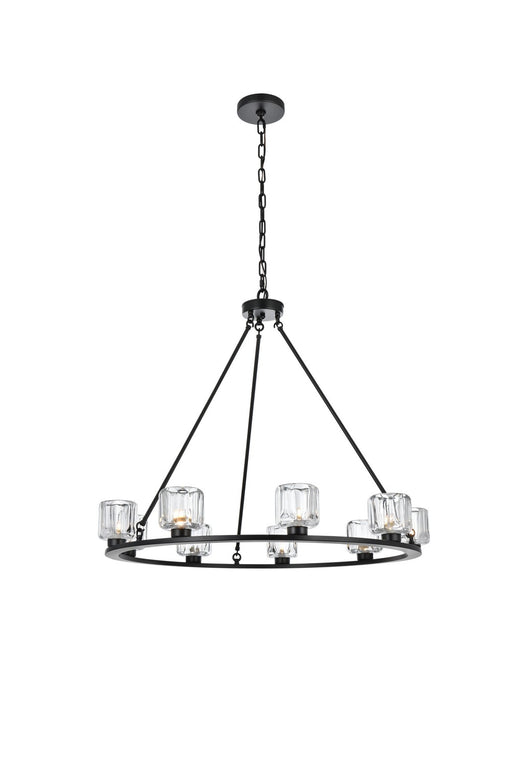 Elegant Lighting - 5100D36BK - Nine Light Chandelier - Cadence - Black