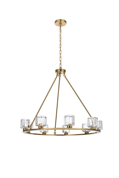 Elegant Lighting - 5100D36SG - Nine Light Chandelier - Cadence - Satin Gold