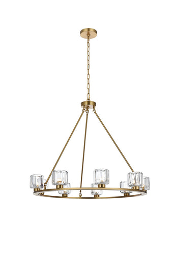 Cadence Nine Light Chandelier Satin Gold