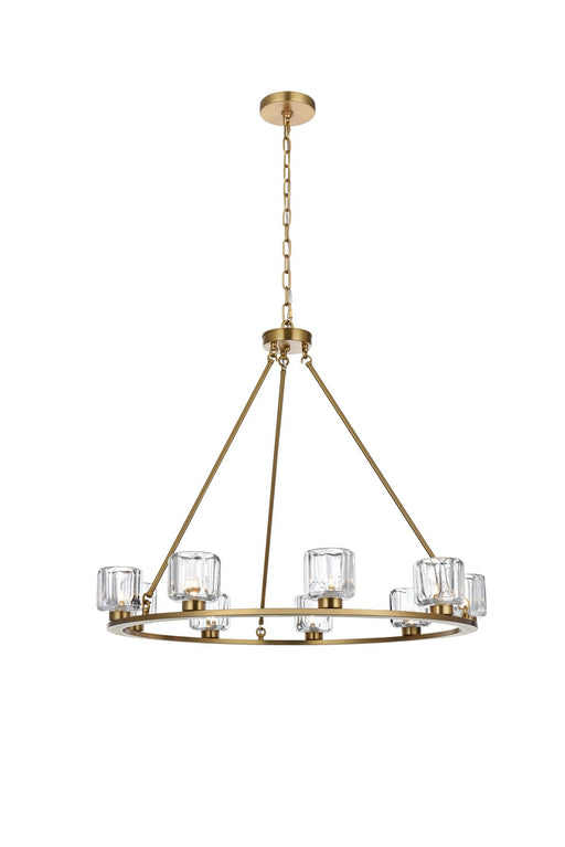 Elegant Lighting - 5100D36SG - Nine Light Chandelier - Cadence - Satin Gold