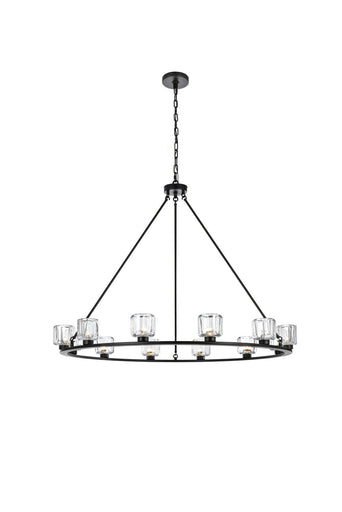 Cadence 12 Light Chandelier Black