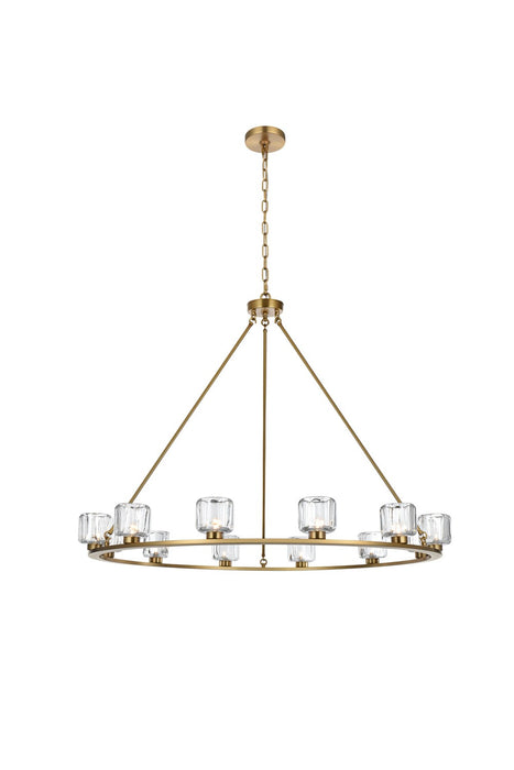 Elegant Lighting - 5100D48SG - 12 Light Chandelier - Cadence - Satin Gold