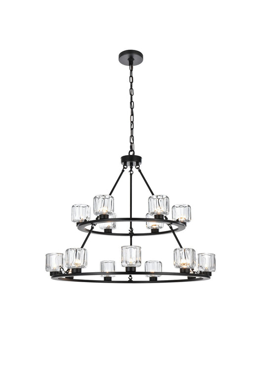 Elegant Lighting - 5100L236BK - 15 Light Chandelier - Cadence - Black