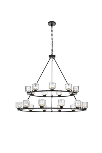 Cadence 21 Light Chandelier Black
