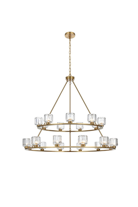 Elegant Lighting - 5100L248SG - 21 Light Chandelier - Cadence - Satin Gold