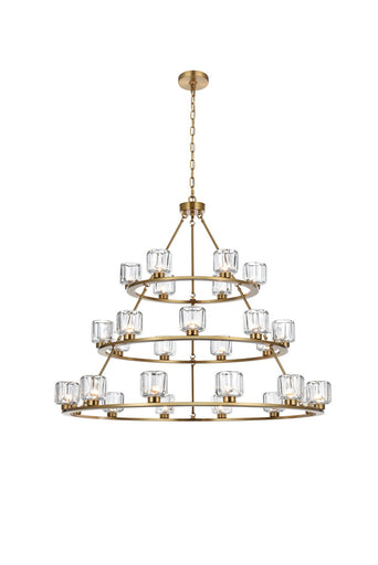 Cadence 27 Light Chandelier Satin Gold