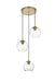 Elegant Lighting - LD2208SG - Three Light Flush Mount - Baxter - Satin Gold