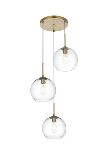 Baxter Three Light Pendant Satin Gold