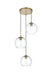 Elegant Lighting - LD2214SG - Three Light Pendant - Baxter - Satin Gold