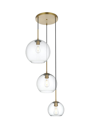 Baxter Three Light Pendant Satin Gold