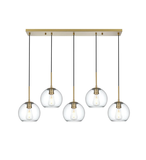 Baxter Five Light Pendant Satin Gold