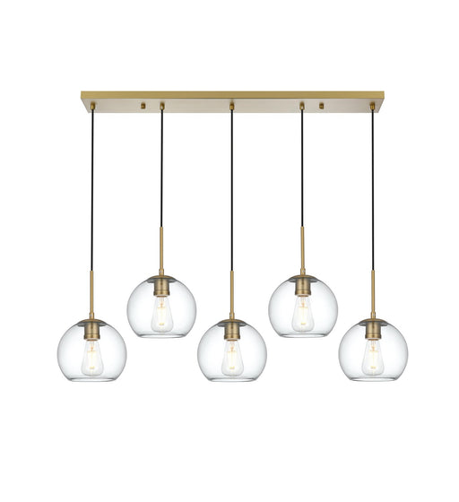 Elegant Lighting - LD2228SG - Five Light Pendant - Baxter - Satin Gold