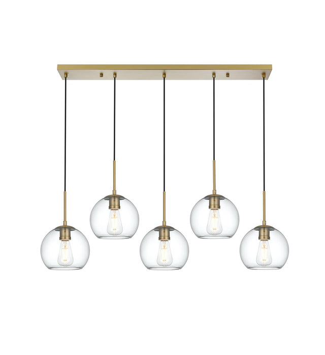 Elegant Lighting - LD2228SG - Five Light Pendant - Baxter - Satin Gold