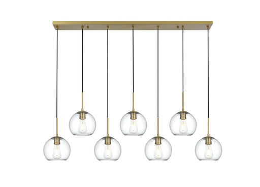 Baxter Seven Light Pendant Satin Gold