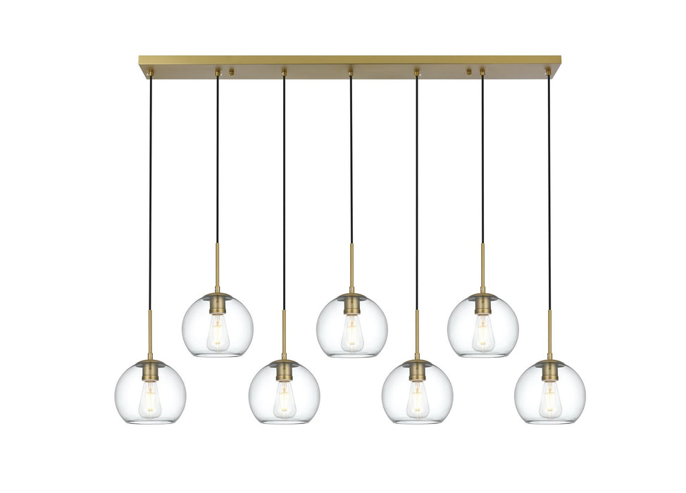 Elegant Lighting - LD2230SG - Seven Light Pendant - Baxter - Satin Gold