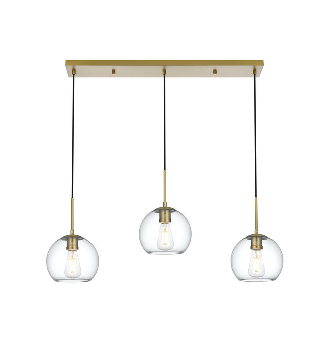 Elegant Lighting - LD2236SG - Three Light Pendant - Baxter - Satin Gold