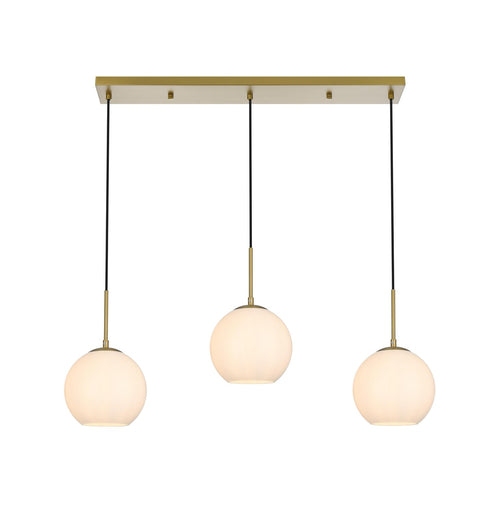 Baxter Three Light Pendant Satin Gold