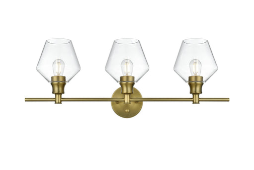 Gene Three Light Wall Sconce Satin Gold