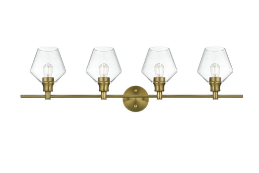 Gene Four Light Wall Sconce Satin Gold