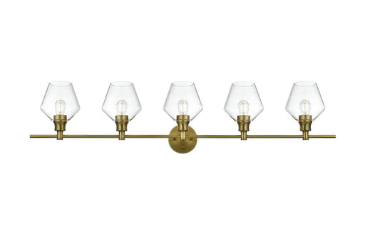 Gene Five Light Wall Sconce Satin Gold