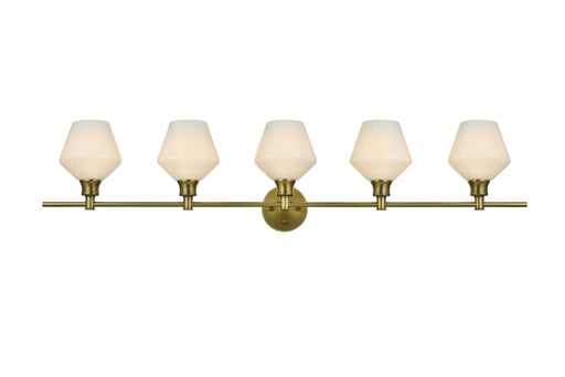 Gene Five Light Wall Sconce Satin Gold