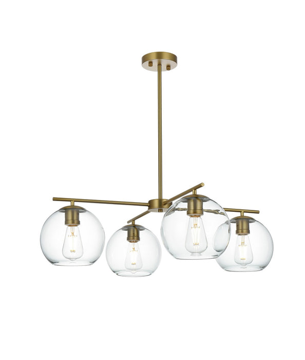 Elegant Lighting - LD2331SG - Four Light Pendant - Opus - Satin Gold
