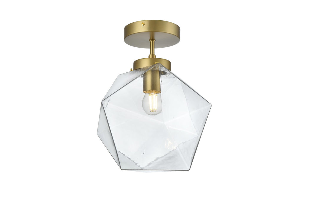 Elegant Lighting - LD2346SG - One Light Flush Mount - Lawrence - Satin Gold