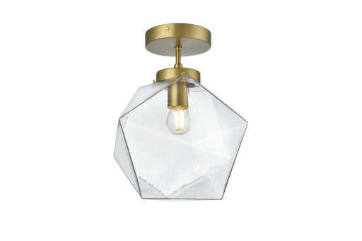 Lawrence One Light Flush Mount Satin Gold