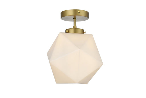 Lawrence One Light Flush Mount Satin Gold