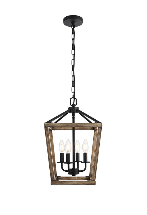 Elegant Lighting - LD511H20BW - Four Light Pendant - Gage - Brown