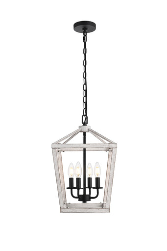 Gage Four Light Pendant Weathered White