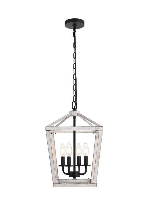 Elegant Lighting - LD511H20WG - Four Light Pendant - Gage - Weathered White