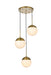 Elegant Lighting - LD6068SG - Three Light Pendant - Eclipse - Satin Gold