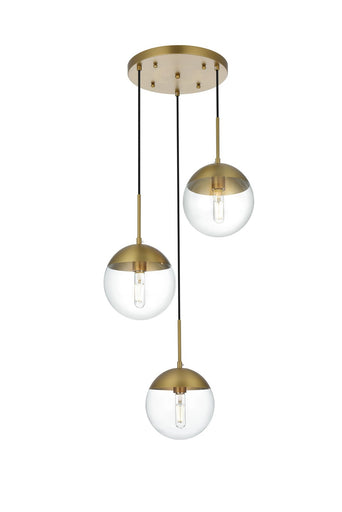 Eclipse Three Light Pendant Satin Gold