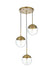Elegant Lighting - LD6069SG - Three Light Pendant - Eclipse - Satin Gold