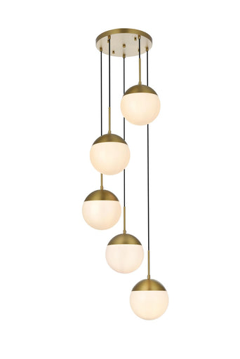 Eclipse Five Light Pendant Satin Gold
