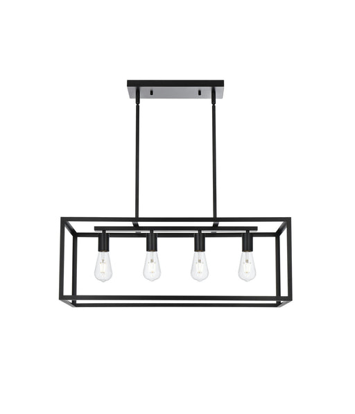 Elegant Lighting - LD723D31BK - Four Light Pendant - Judah - Black