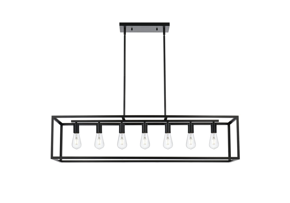 Elegant Lighting - LD723D47BK - Seven Light Pendant - Judah - Black