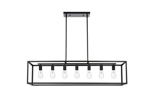 Elegant Lighting - LD723D47BK - Seven Light Pendant - Judah - Black