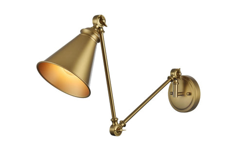 Vesa One Light Wall Sconce Satin Gold