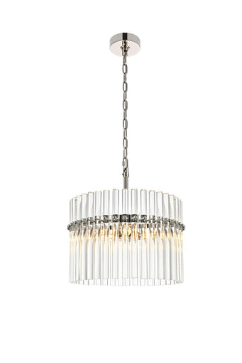 Paulina Three Light Chandelier Polished Nickel