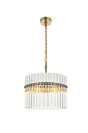 Paulina Three Light Chandelier Satin Gold